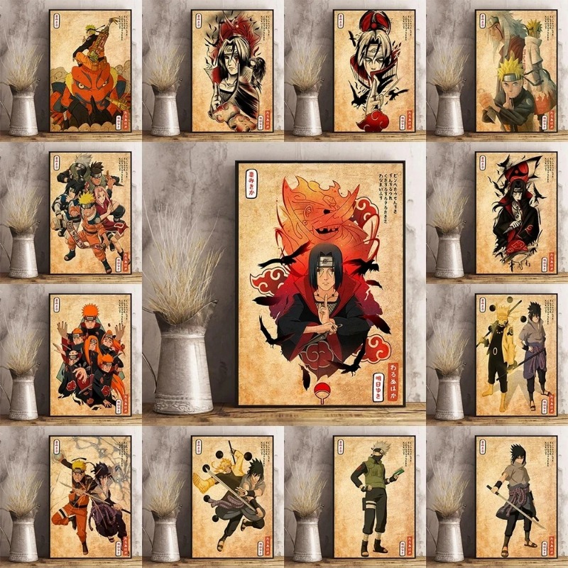 Home Improvement Furniture - Japanische Anime Naruto Poster Retro Kunstdrucke