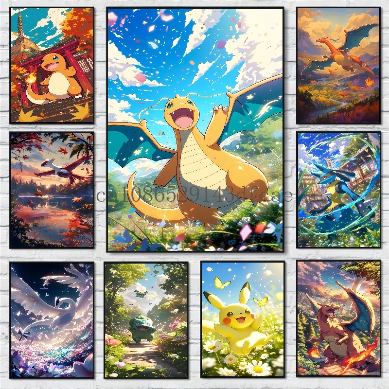 Home Improvement Furniture - Pokemon Anime Figuren HD Leinwand Malerei