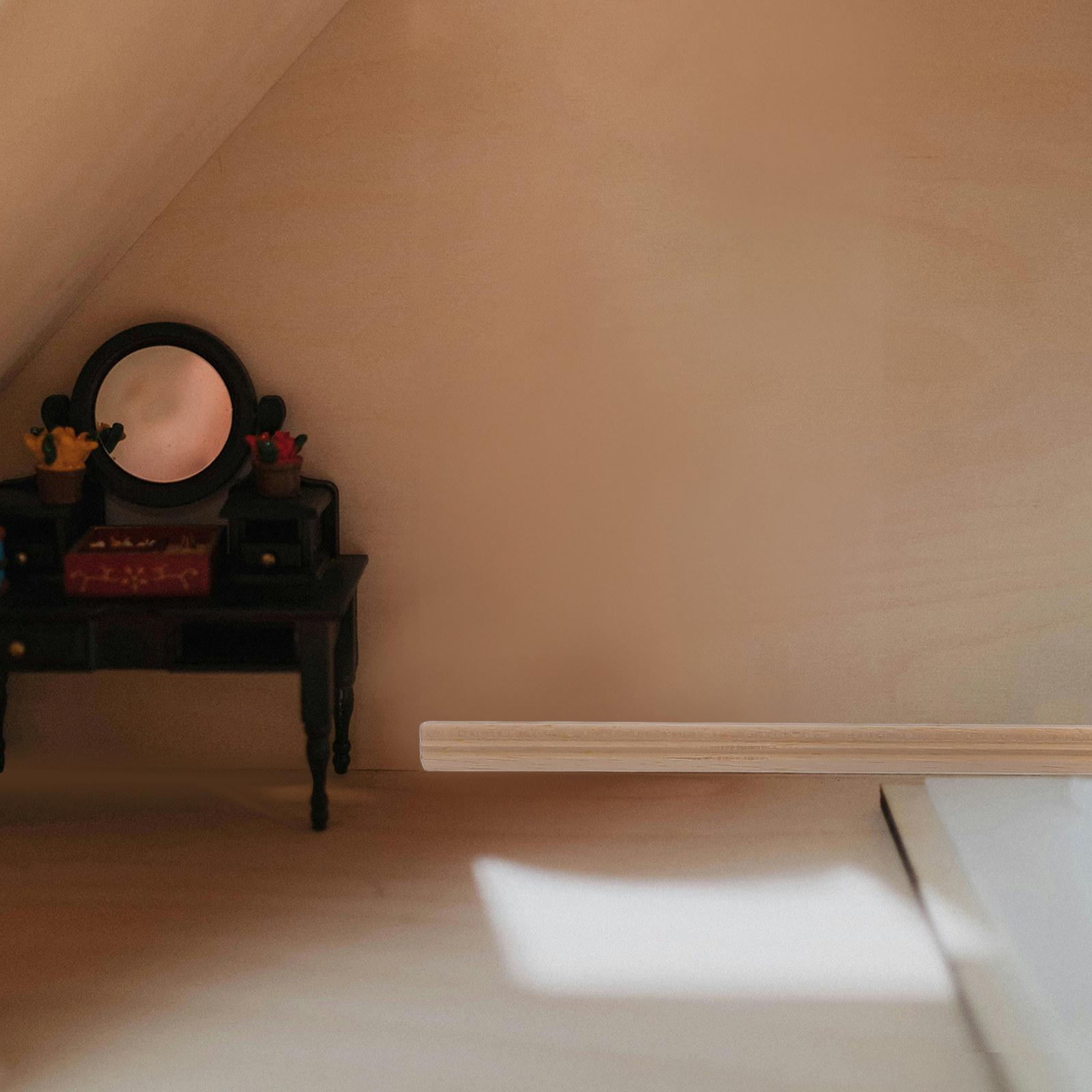 Baseboard Molding Trim - 5 Stück Mini-Holzleisten für Puppenhaus-Sockelleisten, Wandbordüren,