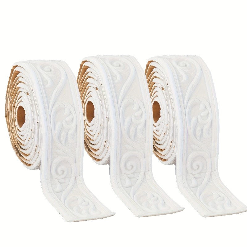 Baseboard Molding Trim - 3D Geprägte Flexible Schaumstoff-Wanddekoration, Selbstklebende Rückwandverkleidung,