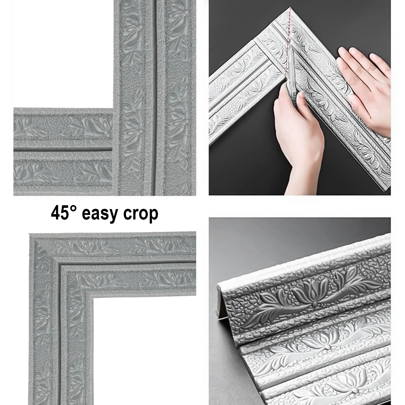 3D Selbst Aufkleber Wand Baseb – Baseboard Molding Trim Bewertung und Preis