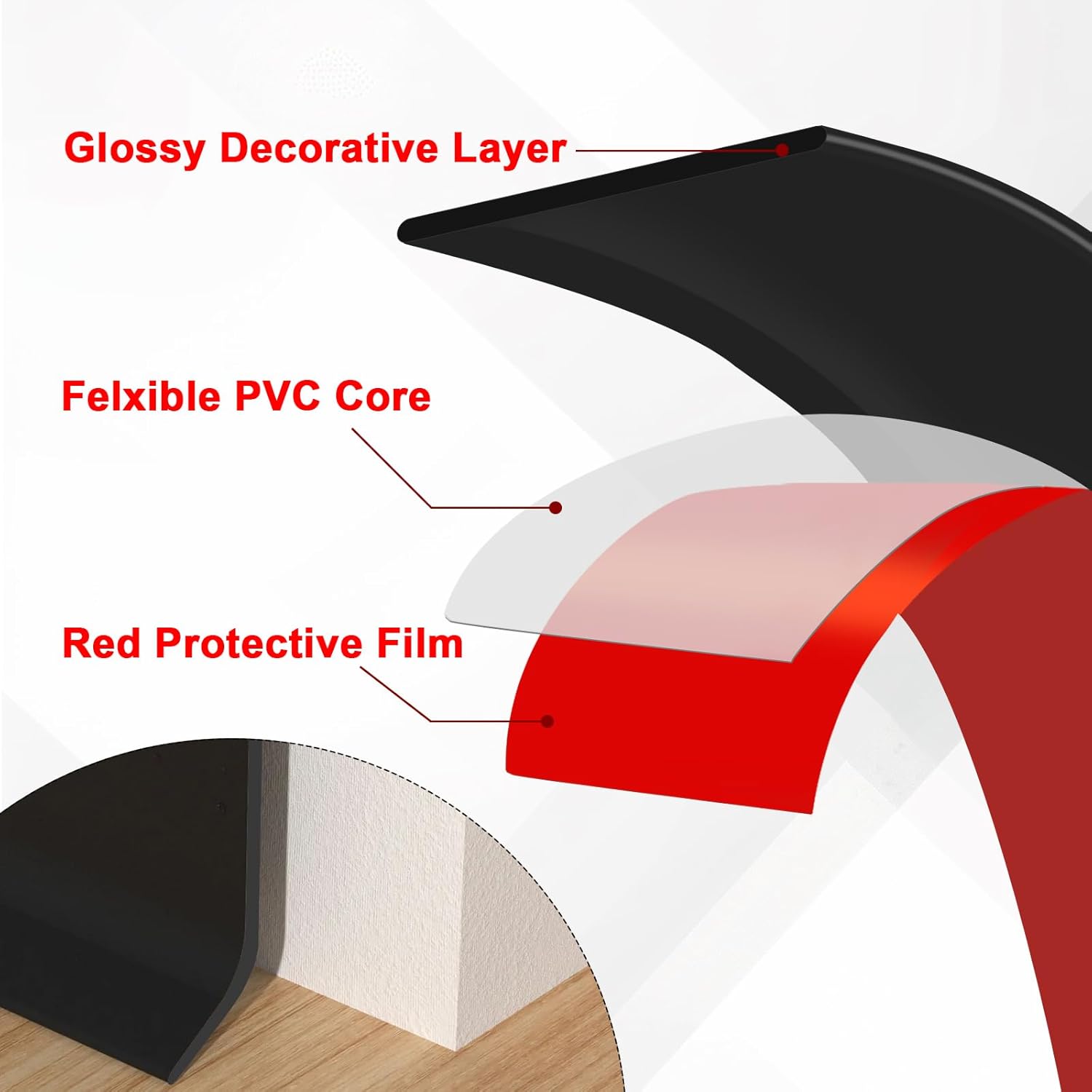 Vinyl-Wandsockelleiste, flexib – Baseboard Molding Trim Bewertung und Preis